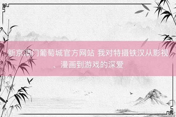 新京澳门葡萄城官方网站 我对特摄铁汉从影视、漫画到游戏的深爱