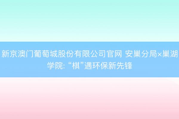 新京澳门葡萄城股份有限公司官网 安巢分局×巢湖学院: “棋”遇环保新先锋