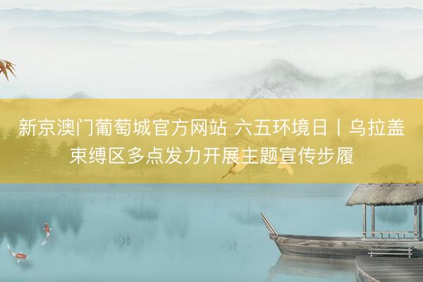 新京澳门葡萄城官方网站 六五环境日丨乌拉盖束缚区多点发力开展主题宣传步履