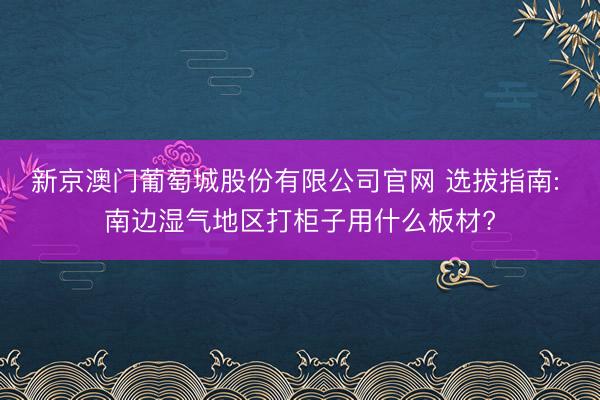 新京澳门葡萄城股份有限公司官网 选拔指南: 南边湿气地区打柜子用什么板材?