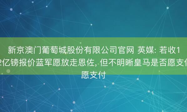 新京澳门葡萄城股份有限公司官网 英媒: 若收1.2亿镑报价蓝军愿放走恩佐， 但不明晰皇马是否愿支付