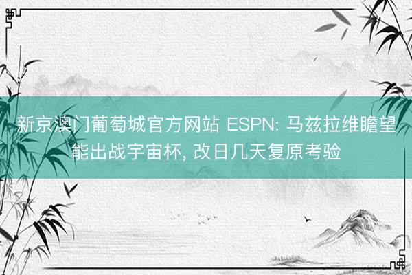 新京澳门葡萄城官方网站 ESPN: 马兹拉维瞻望能出战宇宙杯， 改日几天复原考验