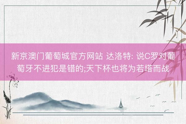 新京澳门葡萄城官方网站 达洛特: 说C罗对葡萄牙不进犯是错的;天下杯也将为若塔而战