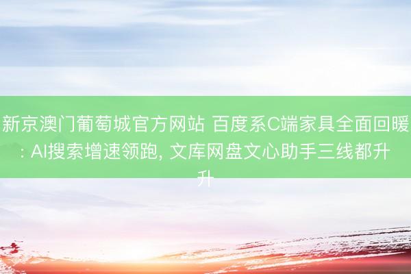 新京澳门葡萄城官方网站 百度系C端家具全面回暖: AI搜索增速领跑， 文库网盘文心助手三线都升
