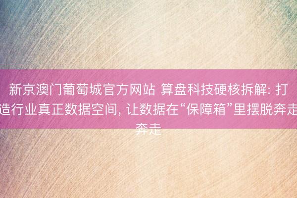 新京澳门葡萄城官方网站 算盘科技硬核拆解: 打造行业真正数据空间， 让数据在“保障箱”里摆脱奔走