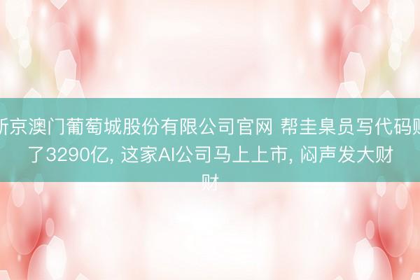 新京澳门葡萄城股份有限公司官网 帮圭臬员写代码赚了3290亿， 这家AI公司马上上市， 闷声发大财