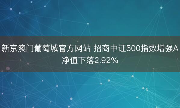 新京澳门葡萄城官方网站 招商中证500指数增强A净值下落2.92%
