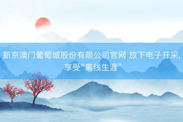 新京澳门葡萄城股份有限公司官网 放下电子开采， 享受“离线生涯”