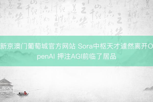 新京澳门葡萄城官方网站 Sora中枢天才遽然离开OpenAI 押注AGI前临了居品