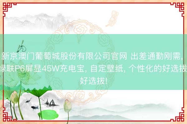 新京澳门葡萄城股份有限公司官网 出差通勤刚需， 绿联P6屏显45W充电宝， 自定壁纸， 个性化的好选拔!