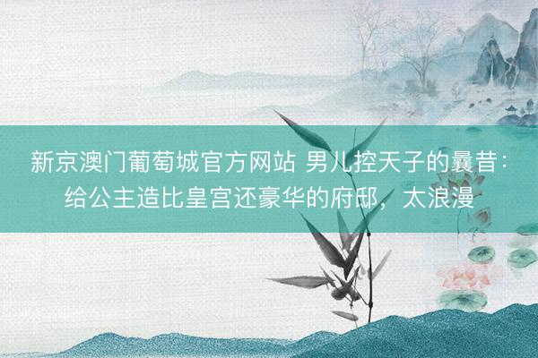 新京澳门葡萄城官方网站 男儿控天子的曩昔:给公主造比皇宫还豪华的府邸,太浪漫