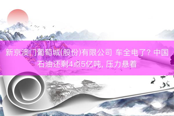 新京澳门葡萄城(股份)有限公司 车全电了? 中国石油还剩4点5亿吨， 压力悬着