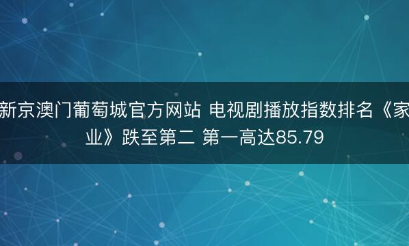 新京澳门葡萄城官方网站 电视剧播放指数排名《家业》跌至第二 第一高达85.79