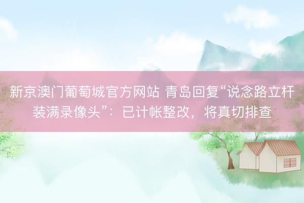 新京澳门葡萄城官方网站 青岛回复“说念路立杆装满录像头”：已计帐整改，将真切排查