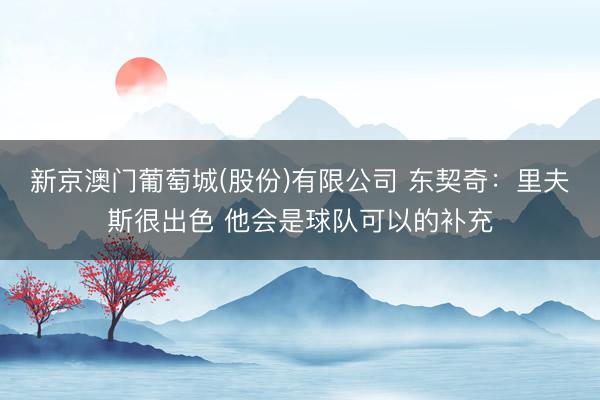 新京澳门葡萄城(股份)有限公司 东契奇:里夫斯很出色 他会是球队可以的补充